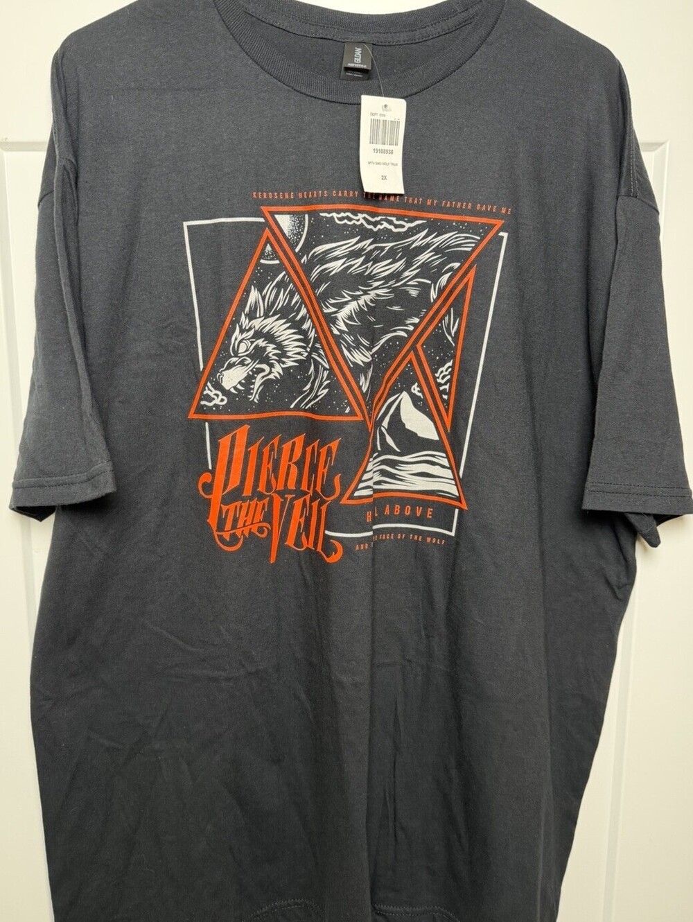 Pierce The Veil Hell Above Wolf Graphic T-Shirt Mens 2XL Black NWT Band Tee